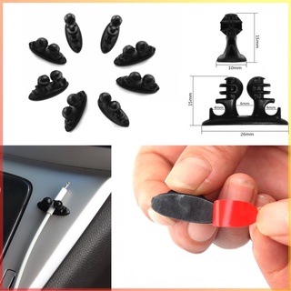 ❤Hot New❤8pcs Car Wire USB Cable Holder Tie Clip Fixer Organizer Black Line Clamp