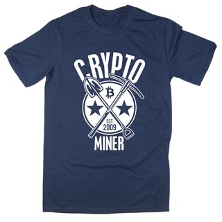 เสื้อยืดโอเวอร์ไซส์Crypto Miner เสื้อยืดแฟชั่นผู้ชาย - Bitcoin Newest 2019S-5XL