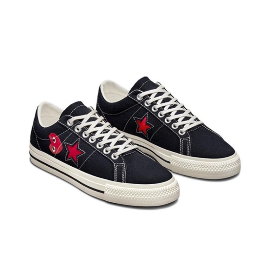 comme-des-garcons-play-x-converse-one-star-black-ของแท้-100-แนะนำ