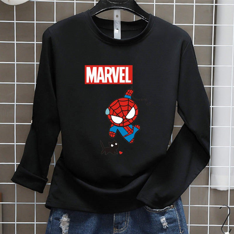 ราคาถูกที่สุด-ทันสมัยที่สุด-spiderman-ภาพการ์ตูน-เสื้อแขนยาว-เสื้อยืด-6สี-s-3xl