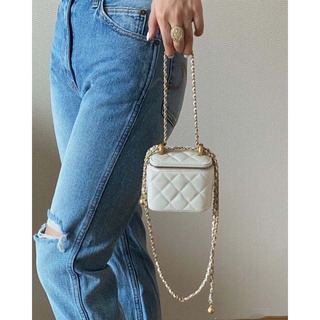 ภาพขนาดย่อของสินค้าCloud4d-bag Xiaoxiang Golden Ball Chain Underarm Bag Mini Portable Box Lipstick Bag Shoulder Messenger Bag