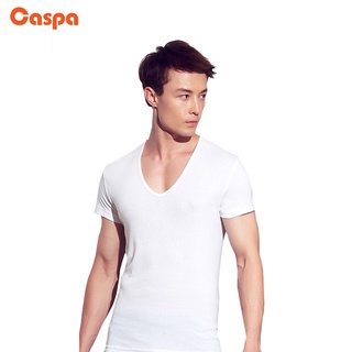 Caspa เสื้อยืดคอVราคาถูก รุ่นใหม่ รุ่น397  สีพื้น ใส่ได้ทั้งผู้ชาย-ผู้หญิง รุ่น397