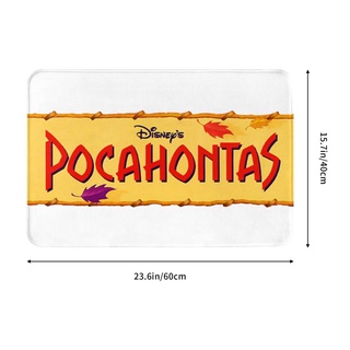 ใหม่ Pocahontas พรมเช็ดเท้า ผ้าสักหลาด ลายโลโก้ Pocahontas กันลื่น ดูดซับน้ําได้ดี แห้งเร็ว 16x24 นิ้ว สําหรับห้องน้ํา ห้องนั่งเล่น โซฟา ห้องนอน พร้อมส่ง