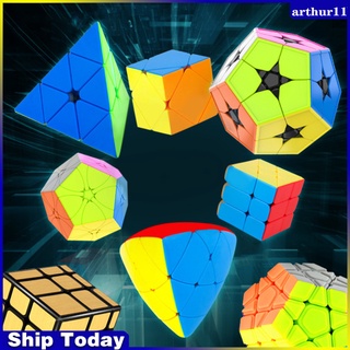 Wa YJ Moyu Meilong Magic Cube Stickerless Pyramid Skew Megaminx SQ1 ลูกบาศก์ความเร็วเรียบ ของเล่นเพื่อการศึกษา สําหรับเด็ก