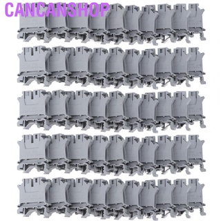 Cancanshop 50x DIN Rail Mount Terminal 2 Channels Combination Block 57A 800V UK‑6N