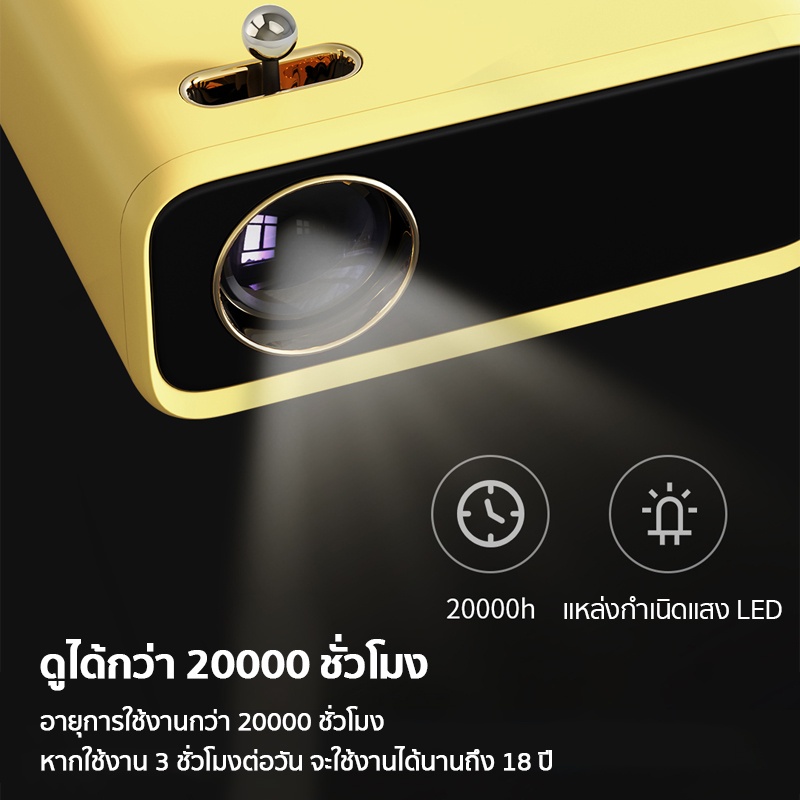 รูปภาพเพิ่มเติมเกี่ยวกับ NEW Wanbo Mini Projector White โปรเจคเตอร์ 250ANSI เครื่องฉายโปรเจคเตอ มินิโปเจคเตอร์ มินิโปรเจคเตอร์