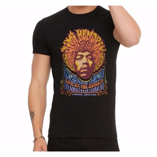 เสื้อยืดวงดนตรีผ้าฝ้ายแท้ คอลูกเรือขายดี เสื้อยืดลําลอง แขนสั้น พิมพ์ลาย Jimi Hendrix LIVE AT THE ASTORIA JPfikp24GOcdge