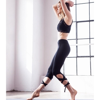 ⚡️ลดเเรงเเซงโค้ง⚡️เลกกิ้งออกกำลังกาย Sports Legging Strap Ballet Pants