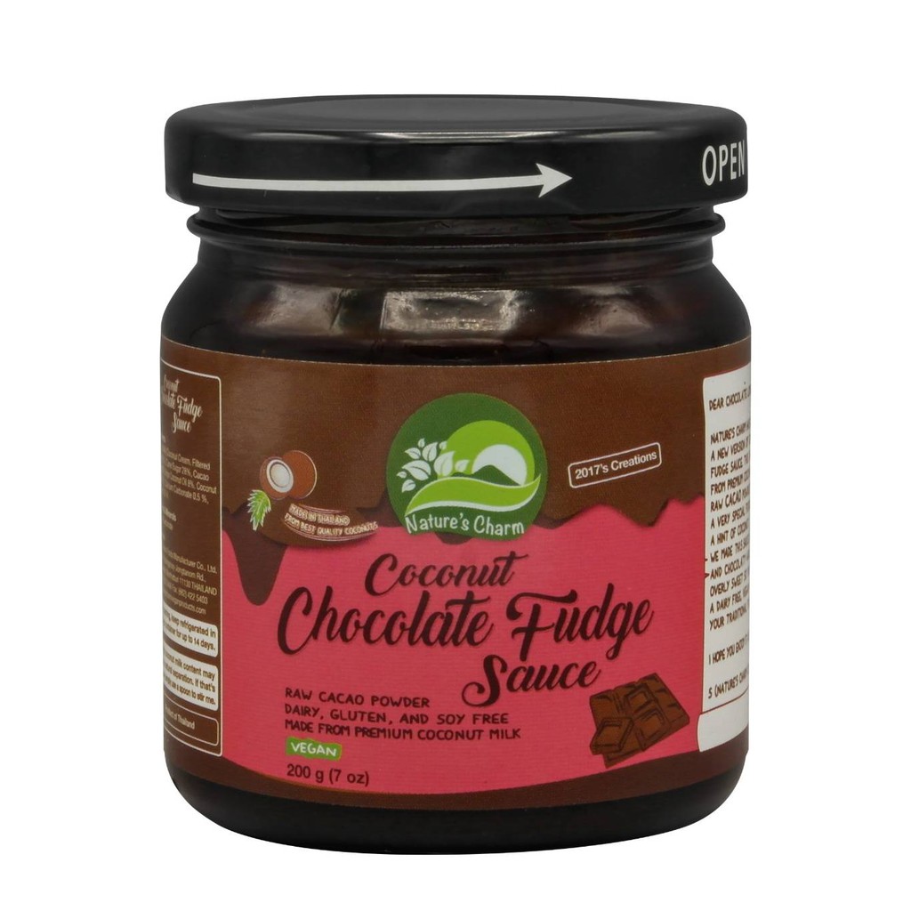ภาพหน้าปกสินค้าNature's Charm - Coconut Chocolate Fudge Sauce (200g) Vegan - ซอสช็อกโกแลตฟัดจ์มะพร้าว (สูตรเจ วีแกน มังสวิรัติ)