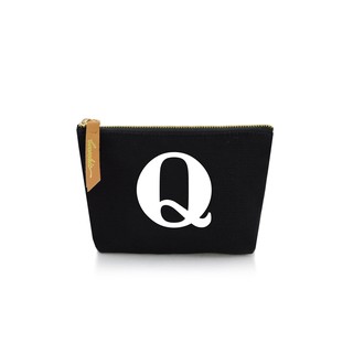 กระเป๋าผ้าลายอักษร ALPHABET  Pouch Coin Bag BLACK  Q