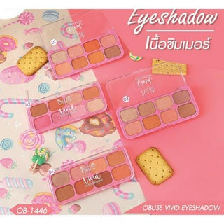 OB-1446 OBUSE VIVID EYESHADOW โอบิวซ์ วีวิด อายแชโดว์ พาเลท ทาตา 8 สี เนื้อชิมเมอร..