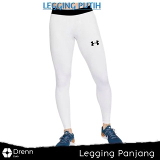 Putih กางเกงเลกกิ้ง ขายาว สําหรับผู้ชาย สีขาว เหมาะกับการวิ่ง ออกกําลังกาย เล่นกีฬา