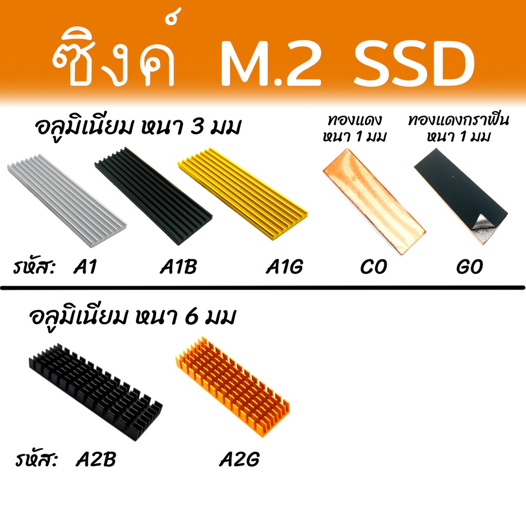 ภาพหน้าปกสินค้าHeatsink สำหรับ m.2 ssd 2280 nvme มาตรฐาน จากร้าน kidmai_store บน Shopee