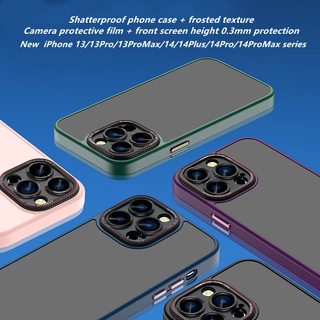 ใหม่! สำหรับ iPhone 14 Deep Purple Matte คุณภาพสูง Anti-Fingerprint Case For iPhone 14 plus 13 14 PRO MAX Hard SHELL กล้องโลหะ + ปุ่มโลหะกรณีโทรศัพท์