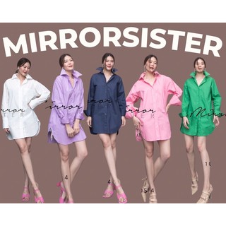 Code : 10405.4 เดรสเชิ้ต เดรสทรงหลวม เดรสทรงปล่อย งานป้าย mirrorsister