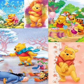 Alo-5D Diy ภาพจิตรกรรมปักครอสติสลาย Winnie The Pooh ติดประดับเพชรสําหรับติดตกแต่งบ้าน