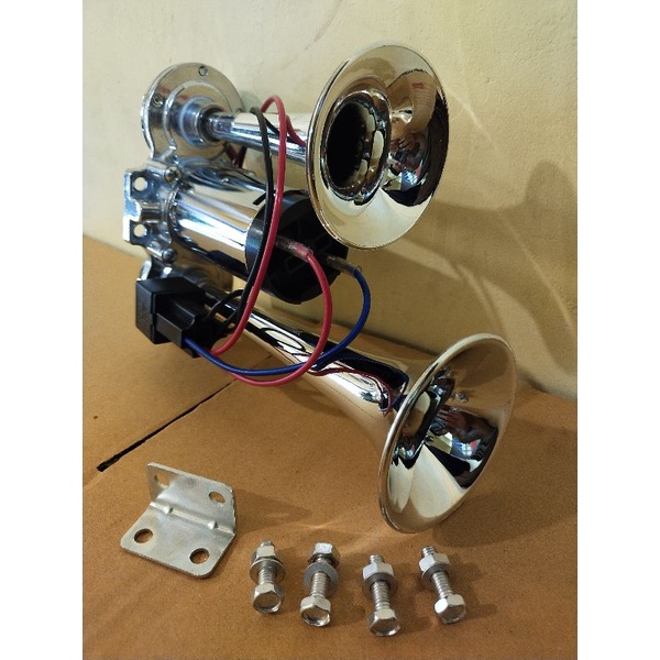 แตรลมไฟฟ้า-ใช้ไฟรถ12v-ครบชุดพร้อมติดตั้ง