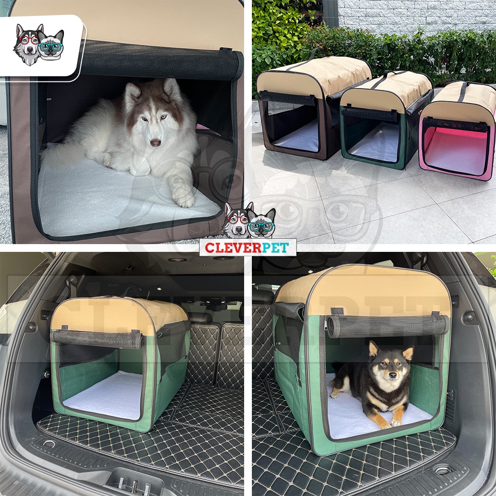 พร้อมส่ง-pet-kennel-คอกสัตว์เลี้ยง-กรงสุนัข-พับได้-คอกสุนัขพกพา-ที่นอนแมว-คอกแมว-คอกหมา-กรงสัตว์เลีง-cleverpet