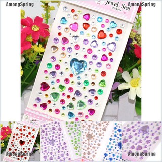 Amongspring สติกเกอร์หัวใจ 1 แผ่น สําหรับสมุดภาพ DIY