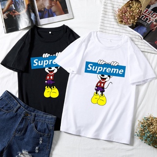 BK-07/SUPREME( 8 สี พร้อมส่ง!!!) เสื้อยืดพิมพ์ลายมิกกี้ เสื้อยืดแฟชั่นมาแรง ผ้าดีใส่สบายราคาถูก ปลีก-ส่ง (S-XXL)