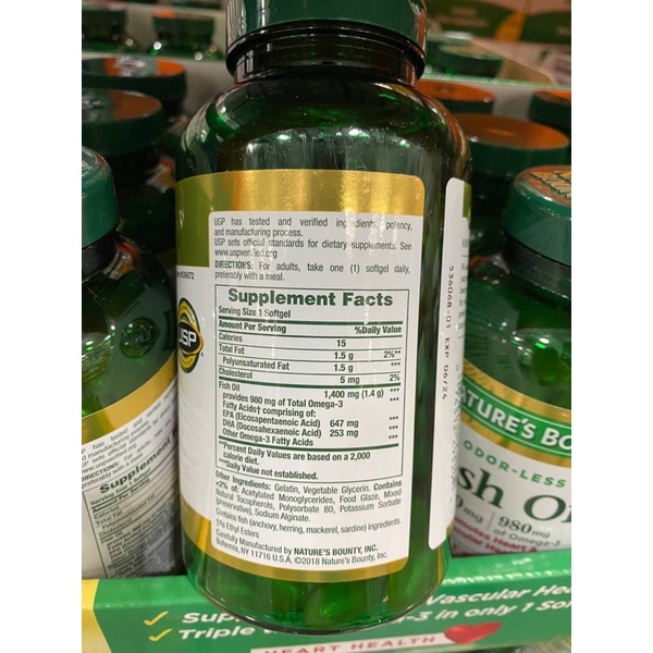 exp-04-26-nature-s-bounty-fish-oil-1400mg-980mg-of-omega-3-มี130ซอฟเจล-ขวดเขียว