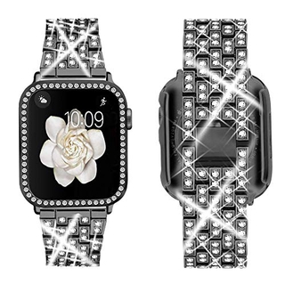 ภาพหน้าปกสินค้าสาย + เคสเข้ากันได้กับ iWatch series 76 5 432 1 เครื่องประดับผู้หญิง Bling Diamond Rhinestone เปลี่ยนสายโลหะและเคสป้องกัน TPU นุ่ม สําหรับ iWatch ซึ่งคุณอาจชอบสินค้านี้