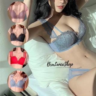 BLS✿2829 Setบรา+กกน. ชุดชั้นในลูกไม้ แต่งสายไหล่ระบายสุดน่ารัก คัตติ้งไฮเอนพรีเมี่ยม ลูกคุณสุดๆ💯