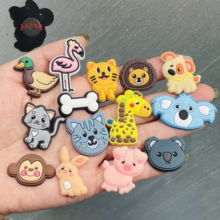 จี้การ์ตูนยีราฟ Jbitz สําหรับรองเท้า Croc Koala Jibitz Charm Dog Bone Shoe Charms Pins Tiger Animal Croc Jibbits ผู้ชาย อุปกรณ์เสริมตกแต่งรองเท้า