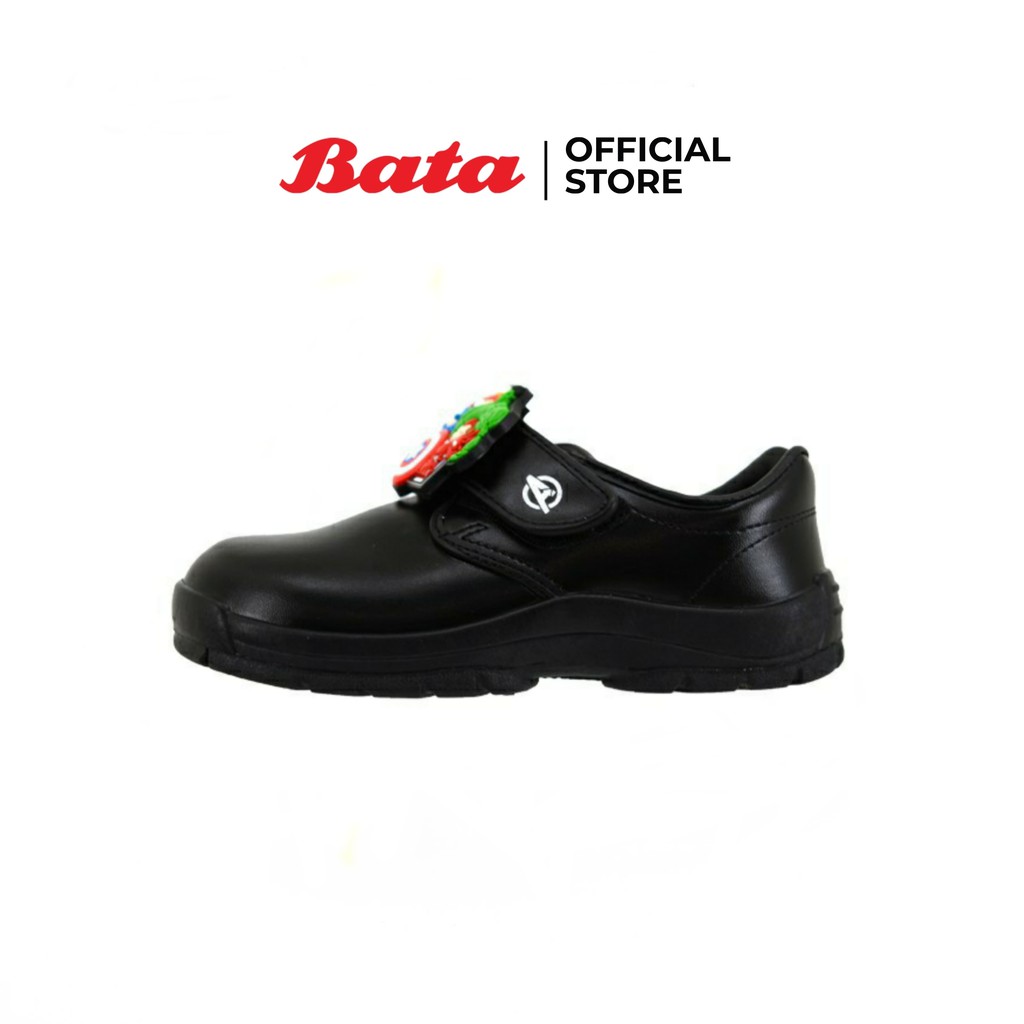 bata-บาจา-รองเท้านักเรียนเด็กชาย-antibac-ลดกลิ่นอับ-ลาย-marvel-แบบแปะปรับขนาดได้-school-shoes-สีดำ-รหัส-3416779-1416779