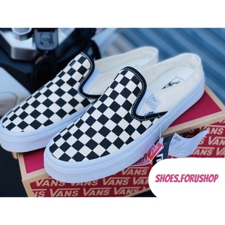 สินค้า Vans Slip On Mule Checkerboard Classic / White แบบเปิดส้น ใส่สบาย พร้อมส่ง 36-44 แถมกล่อง สินค้าถ่ายจากงานจริง