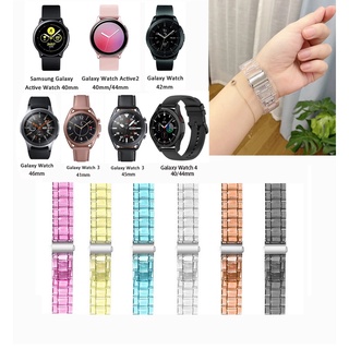 ภาพขนาดย่อของสินค้าสายรัดเรซิ่นใส สายรัดข้อมือใสสำหรับ Samsung Galaxy Watch Active 2 Galaxy Watch 3 41mm 45mm Galaxy Watch 42mm 46mm Galaxy Watch 4 40mm 44mm Galaxy Watch 4 Classic 42mm 46mm