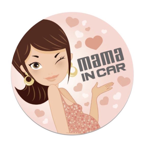 สติ๊กเกอร์-mama-in-car-ติดบนกระจกหลังรถ