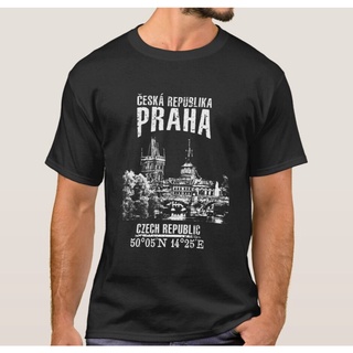 เสื้อยืดผ้าฝ้ายพิมพ์ลายขายดี เสื้อยืด พิมพ์ลาย Czech Republic Prague Landscape สําหรับผู้ชาย ใหม่ เสื้อยืดลําลอง ผ้าฝ้าย