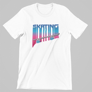 เสื้อยืดผู้ชาย คู่รัก การ์ตูน สเกตบอร์ด