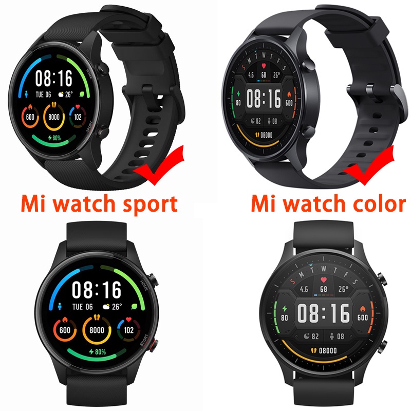 ภาพหน้าปกสินค้าสแตนเลสสตีลหัวเข็มขัดแบนหัวเข็มขัดเหล็กเจ็ดลูกปัดสำหรับ Xiaomi Mi Watch color sport จากร้าน jiandafeng.th บน Shopee