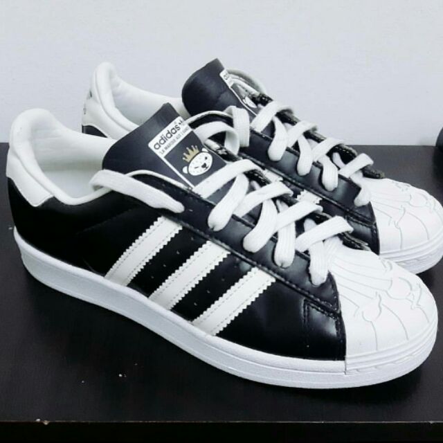 Worn🔥 Adidas Originals Superstar Nigo Bearfoot Black Leather Sneakers Sz 8  Mens