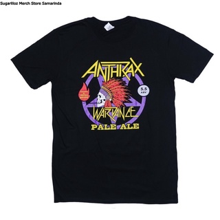 เสื้อยืดโอเวอร์ไซส์Anthrax War Dance Paul Ale World Tour 2018 - L.S-4XL