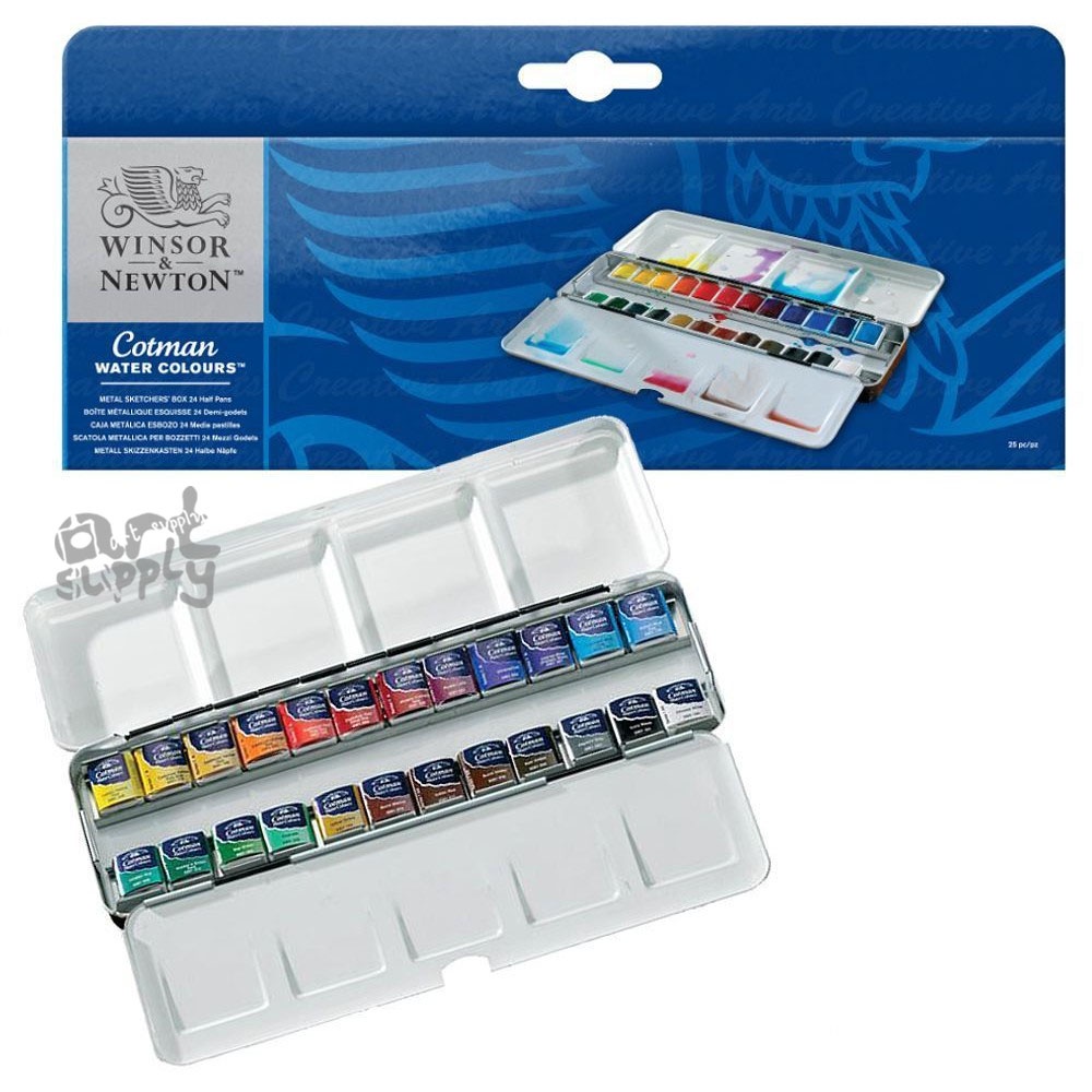 ชุดสีน้ำก้อนกล่องเหล็ก-24-สี-cotman-winsor-amp-newton-sketchers-box