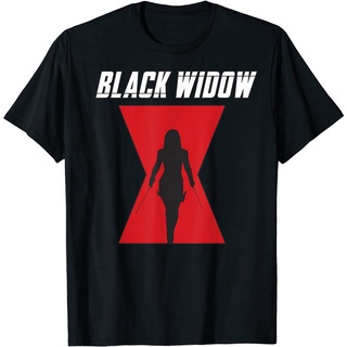 เสื้อยืดทุกวันdailyเสื้อยืดยอดนิยม Marvel Black Widow Logo Silhouette T-Shirt Sports T-shirtSto5XL