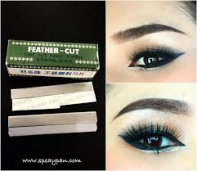 แท้100-ใบมีดโกน-ใบมีด-ขนนก-feather-เครื่องกันคิ้ว-โกนหนวด