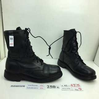 รองเท้าคอมแบท Combat shoes หนังสีดำ สภาพดี ทรงสวย มือสอง คัดเกรด ของนอก เกาหลี