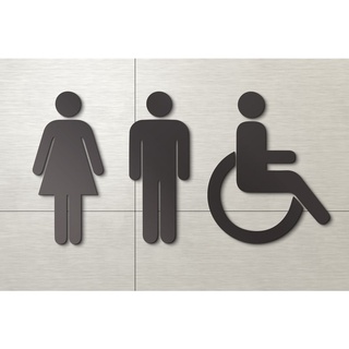 สินค้า [FudFudAR] ฝุด-ฝุด-อะ ป้ายห้องน้ำ แบบที่ 41 ป้ายห้องน้ำ ชาย หญิง คนพิการ (แพค x 3 แบบ) Acrylic สไตล์ โมเดริ์น มินิมอล