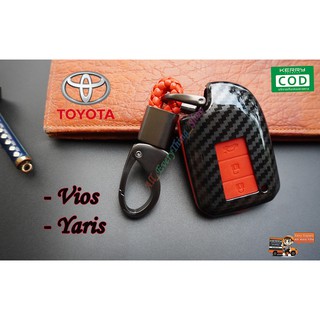 เคสเคฟล่ากุญแจรีโมทรถยนต์ เคสกุญแจ ซองกุญแจ Toyota รุ่น Vios / Yaris (ซิลิโคนสีแดง)