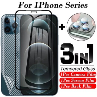ส่งจากไทย ฟิล์ม 3in1 iPhone13,13Mini,13Pro,13ProMax ฟิล์มเลนส์กล้อง ฟิล์มกระจกเต็มจอ ฟิล์มหลัง ฟิล์มกันกระแทกขอบดำ
