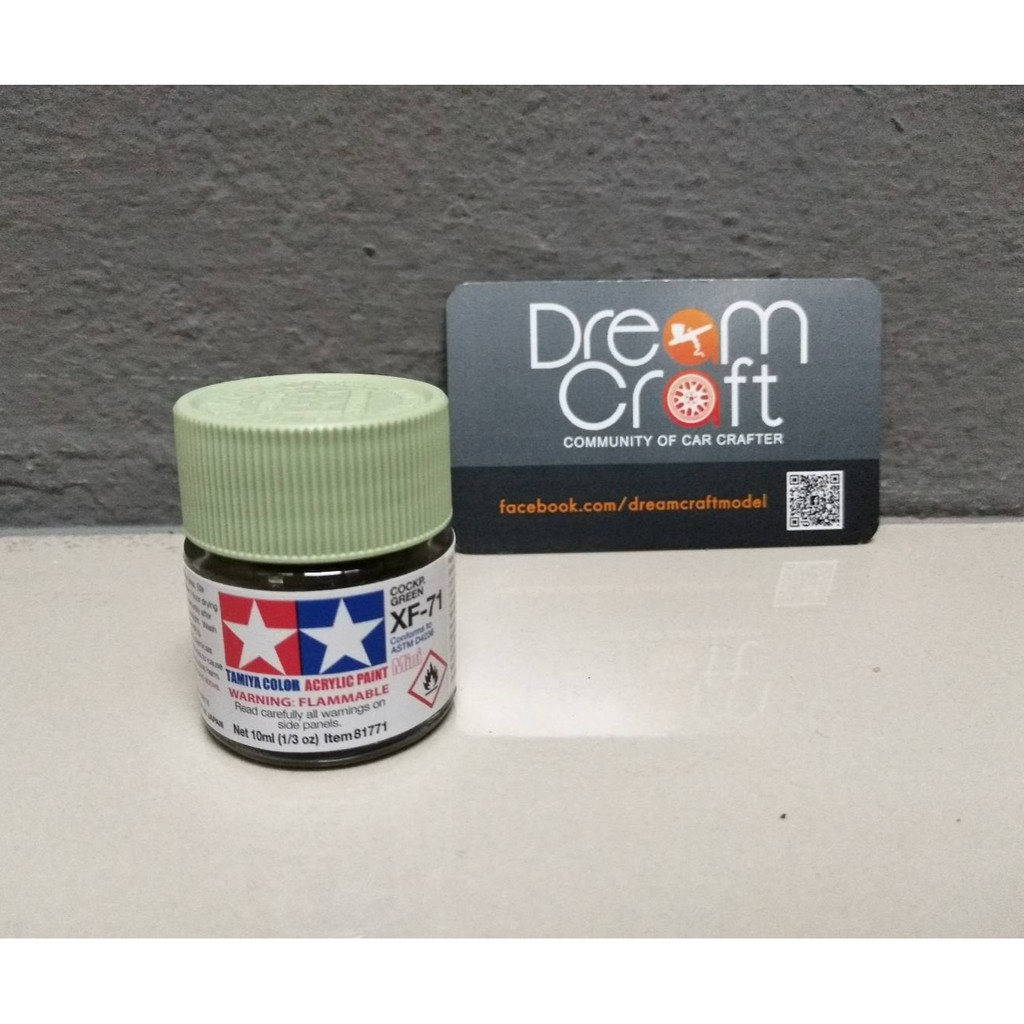 TAMIYA Acrylic Mini XF71 Cockpit Green IJN (สีสูตรน้ำอคริลิก Acrylic Color Paint DreamCraft