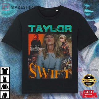 ROUND คอลูกเรือเสื้อยืดสีขาวTaylor Swift เสื้อยืดแขนสั้นผ้าฝ้ายพิมพ์ลาย 3dS-5XL-4XL