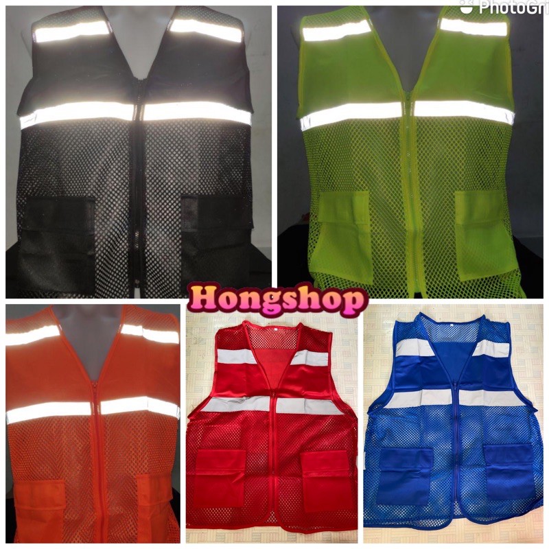 ภาพหน้าปกสินค้าเสื้อกั๊กสะท้อนแสง ตาข่ายใหญ่ 2 กระเป๋า จากร้าน hongsafetyshop บน Shopee