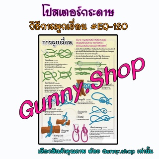 สินค้า โปสเตอร์เรื่องวิธีการผูกเงื่อน #EQ-120 โปสเตอร์กระดาษ โปสเตอร์สื่อการเรียนรู้ #gunny #gunny.shop