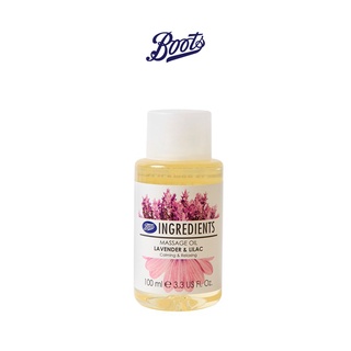 BOOTS INGREDIENTS บู๊ทส์ อินกรีเดียนส์ มาสซาจ ออยล์ ลาเวนเดอร์ แอนด์ ไลเลค 100 มล.