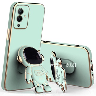 New Casing Infinix Note 12 Pro 4G 5G Note 12 VIP Hot 12Pro 11 2022 เคส Phone Case Fashion Cute Cartoon Astronaut Invisible Stand Electroplated Holder Soft Back Cover เคสโทรศัพท์